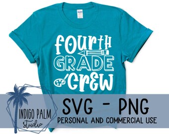 fourth grade crew svg - fourth grade teacher shirt design - 4th grader shirt design - fourth grade pencil shirt - hello 4th grade