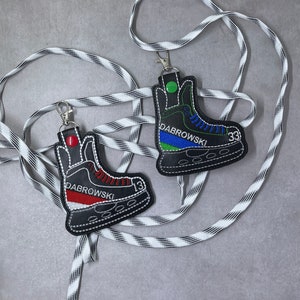 Hockey skate bag tag / keychain / customizable