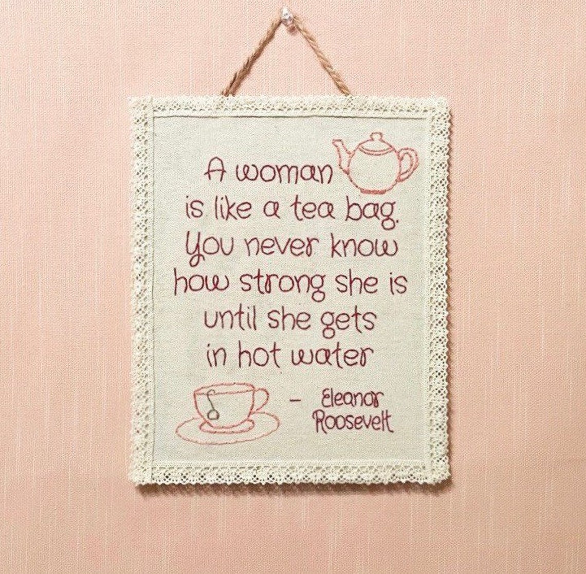 Embroidery quote sign home decor rustic wall hanging  etsy Embroidery quote sign home decor rustic wall hanging  etsy