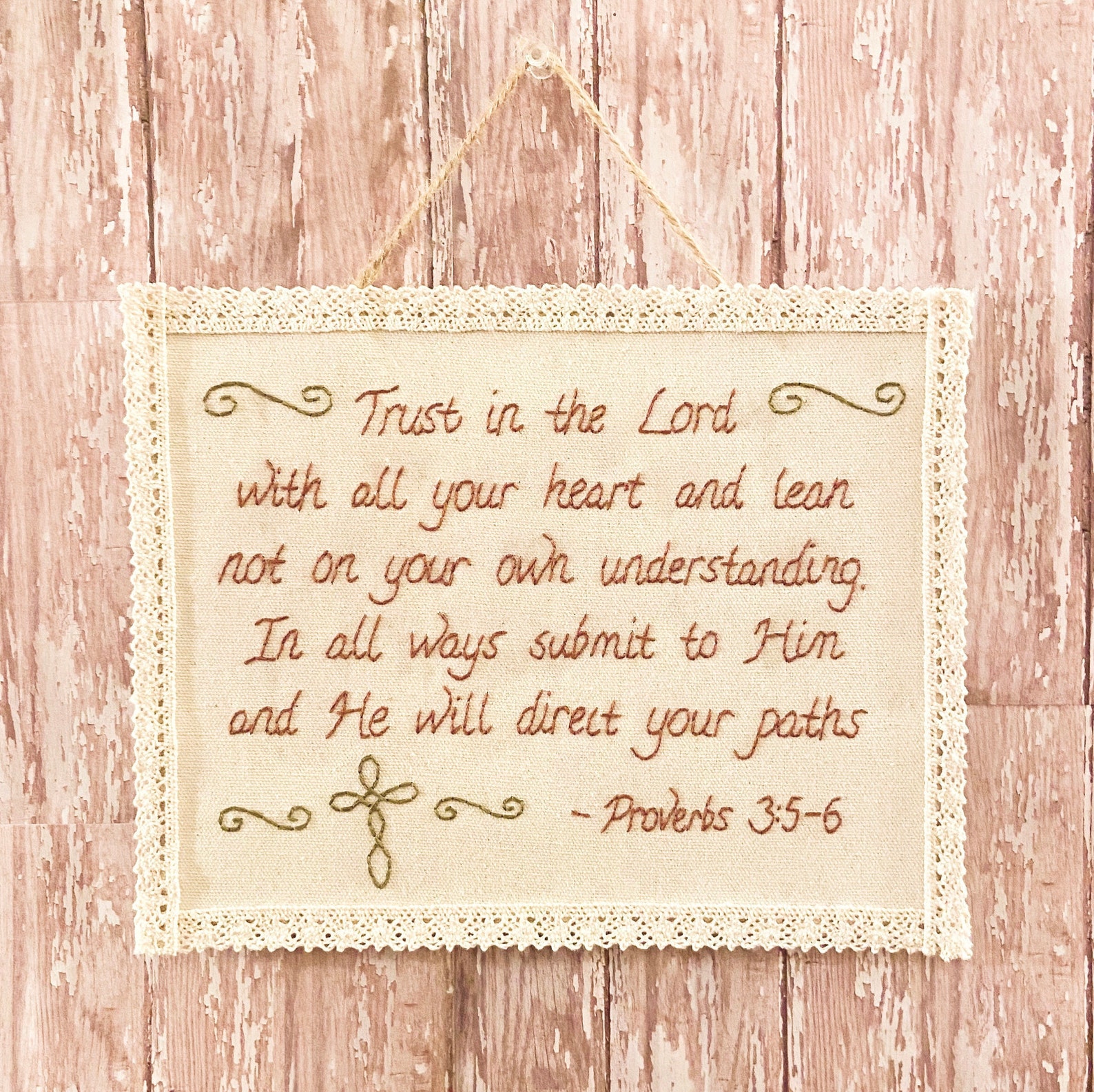 Embroidery Bible Verse Sign Proverbs 356 Home Decor Etsy