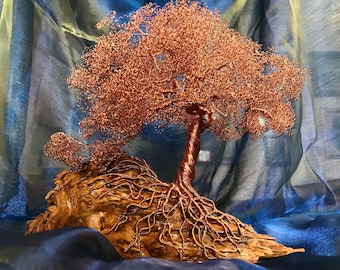 Copper Wire Tree (about 450mt) on a Wooden Stand
