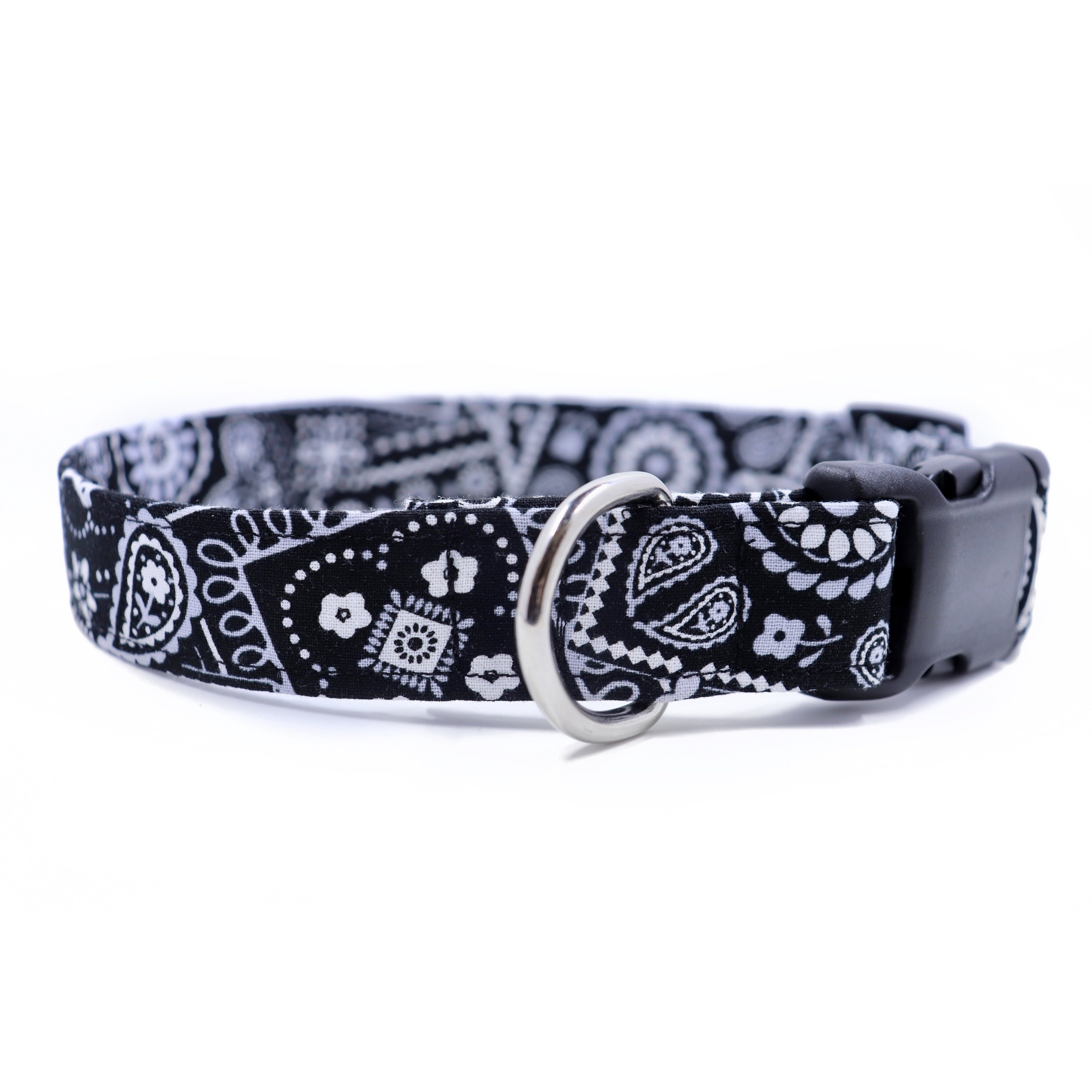 Black Bandana Dog Collar, Pet Collar, Small Dog Collar, Large Dog