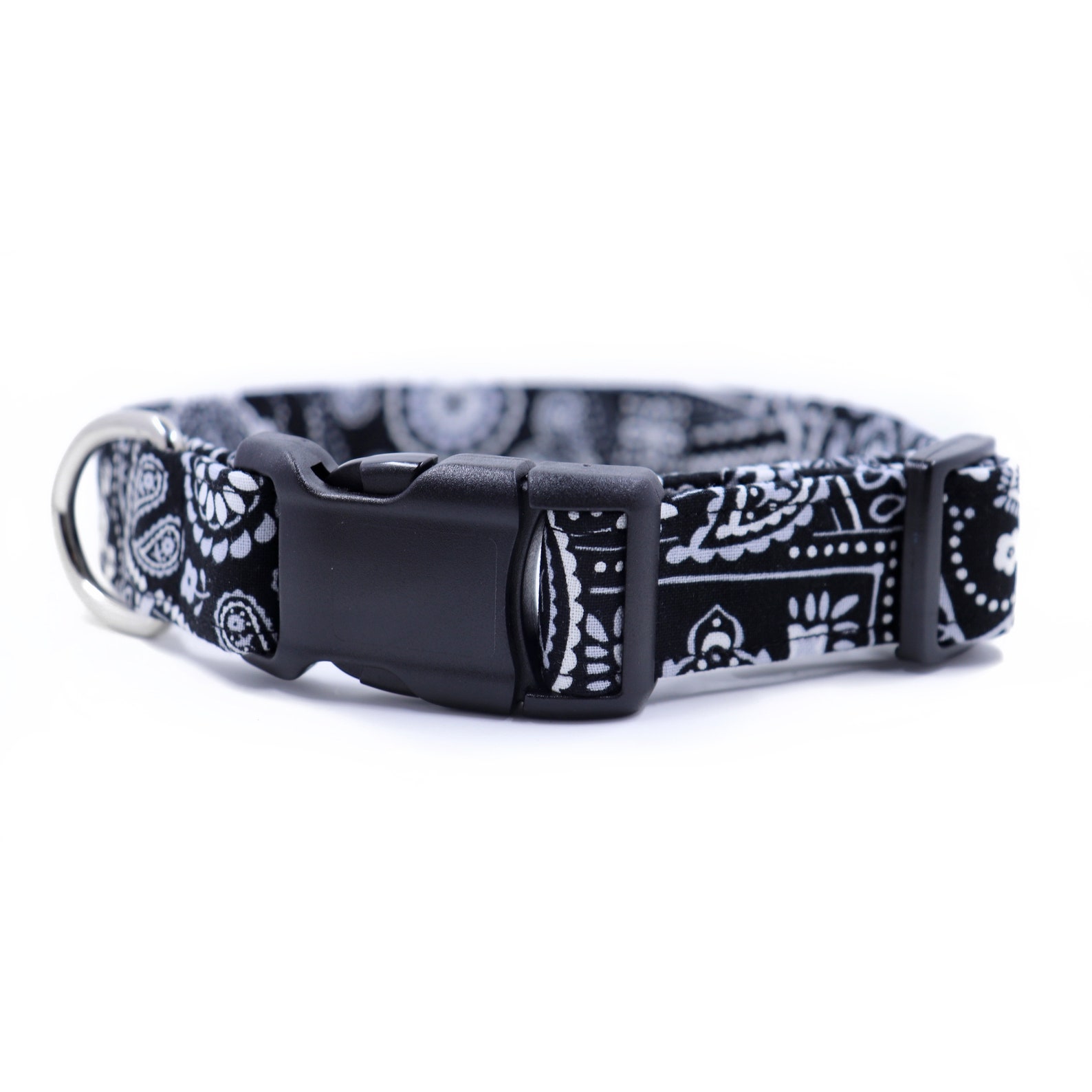 Black Bandana Dog Collar Pet Collar Small Dog Collar Large Etsy