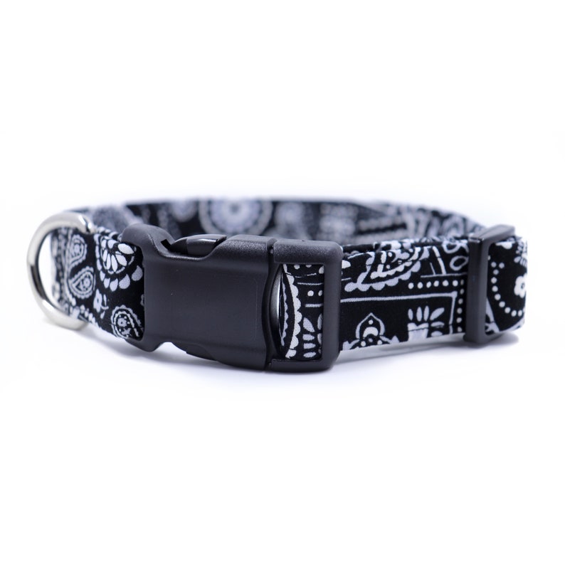 Black Bandana Dog Collar Pet Collar Small Dog Collar Large Etsy