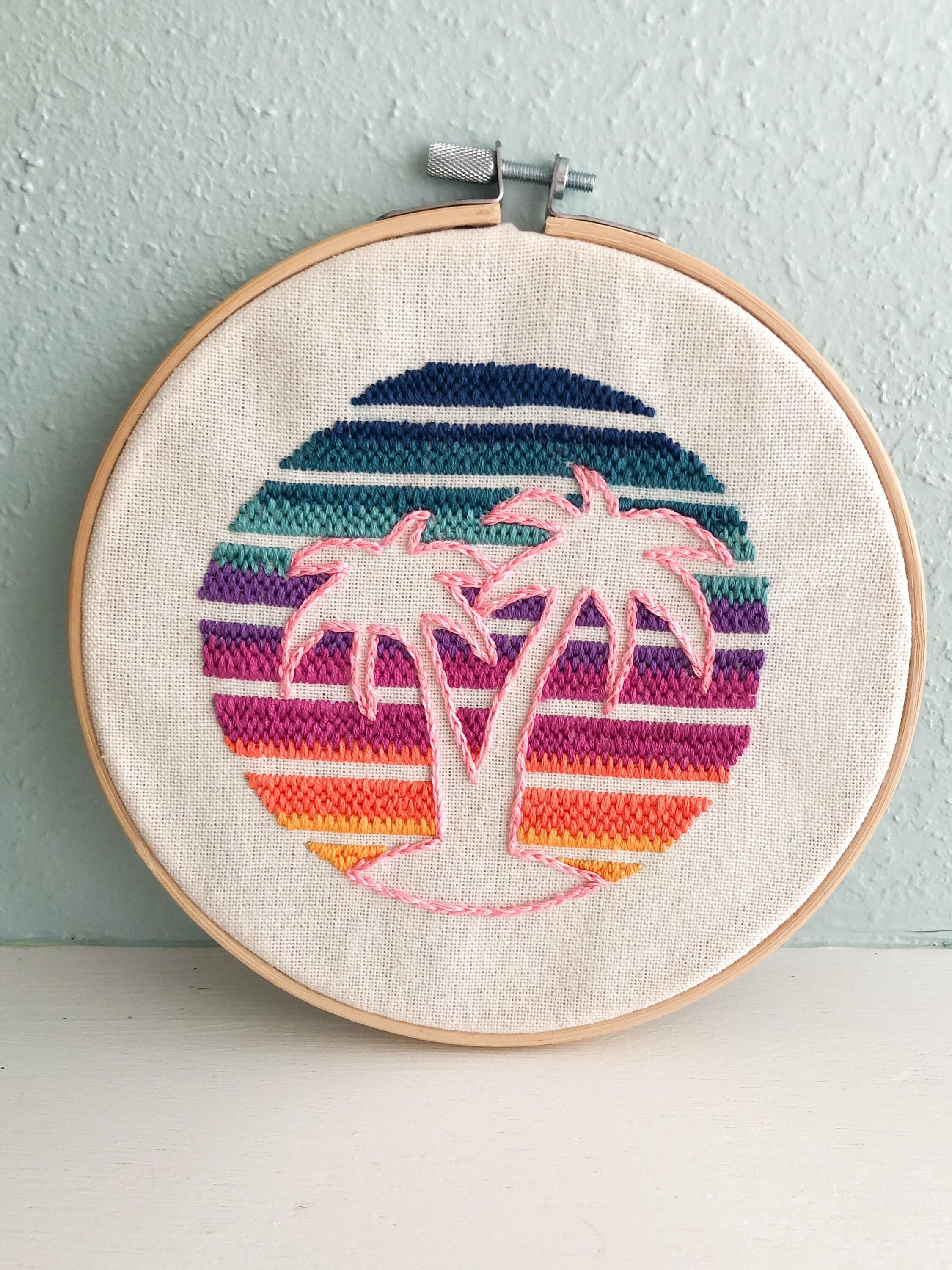 Tropical Palm Tree Embroidery Pattern digital download PDF - Etsy España