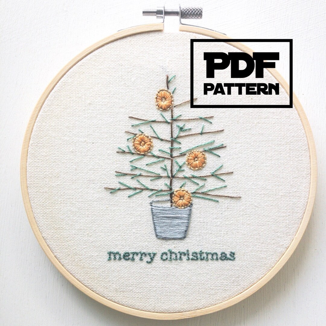 Christmas Tree Hand Embroidery Pattern - Digital Download PDF - Mini ...