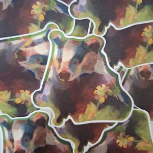 Observateur silencieux | Sticker mat de peinture acrylique originale faite par EokiArt | Impression d'autocollants de haute qualité | Cadeau stationnaire