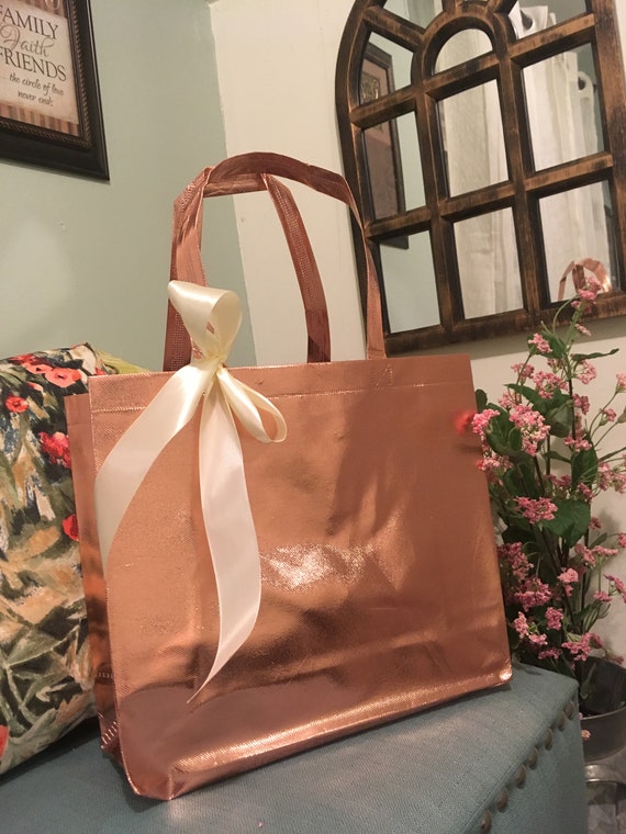 Bridesmaids gift bags,rose gold gift bag,gift bags,party bags, bridal party gift party decor. wedding gift totes