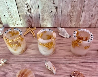 Wedding Shot Glass, Personalized Shot Glass for Bride, Custom Shot Glass, White Cute Shot Glass, Boho Wedding Favors, Shot Glass Gift