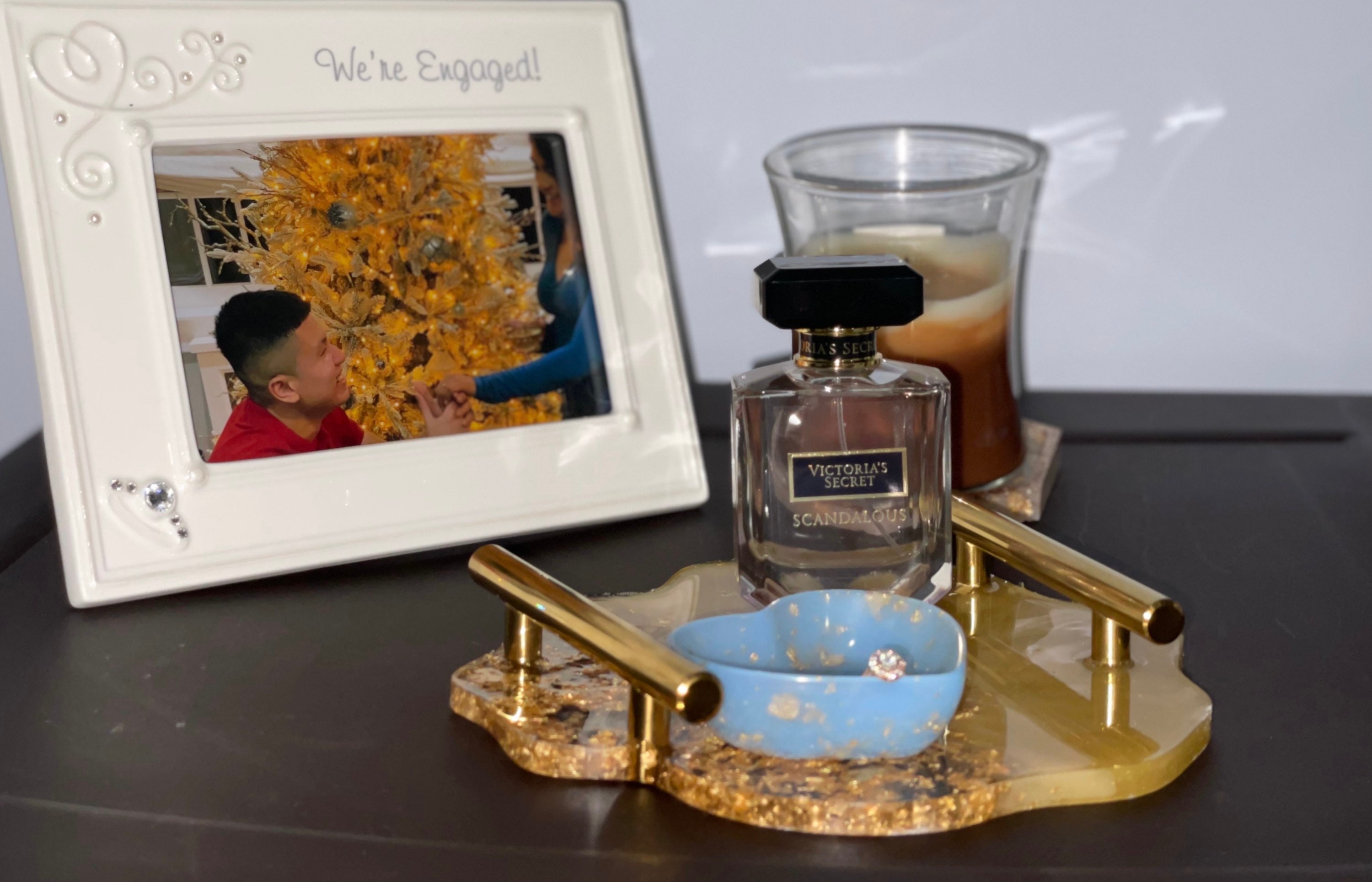 Handmade Decorative Gold Tray Resin Gold Flake Metallic Home Etsy