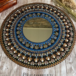 Mandala mirror oriental mirror round 50 cm dot painting dot painting boho