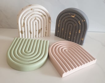 15cm Jesmonite Rainbow Arch Decorative Tray, Arch Stand, Jesmonite Decor, Housewarming gift, Gift for Her, Homeware, Neutral Decor, Concrete