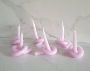 Set of 2 tiny unscented twisted lilac Candles, vegan candle, bendy candles, twisty candle, unscented candle, minimalist candle, simple decor