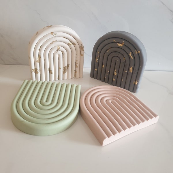 15cm Jesmonite Rainbow Arch Decorative Tray, Arch Stand, Jesmonite Decor, Housewarming gift, Gift for Her, Homeware, Neutral Decor, Concrete