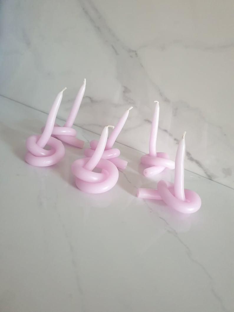 Set of 2 tiny unscented twisted lilac Candles, vegan candle, bendy candles, twisty candle, unscented candle, minimalist candle, simple decor image 8