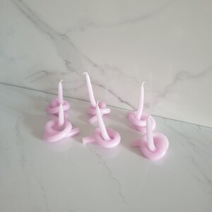 Set of 2 tiny unscented twisted lilac Candles, vegan candle, bendy candles, twisty candle, unscented candle, minimalist candle, simple decor image 6