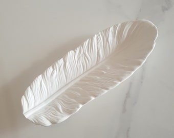 Stone Feather Tray, Feather Tray, Trinket Dish, Jewellery Tray, Minimal Trinket Tray, Jewellery Dish, Gift for Her, Homeware, Neutral Decor,