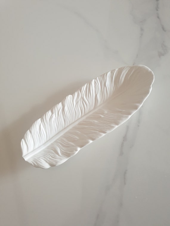 Stone Feather Tray, Feather Tray, Trinket Dish, Jewellery Tray, Minimal Trinket Tray, Jewellery Dish, Gift for Her, Homeware, Neutral Decor,