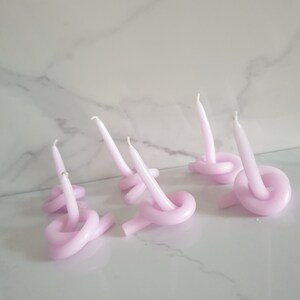 Set of 2 tiny unscented twisted lilac Candles, vegan candle, bendy candles, twisty candle, unscented candle, minimalist candle, simple decor image 7