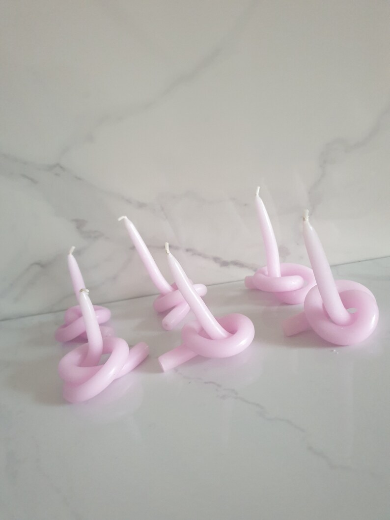 Set of 2 tiny unscented twisted lilac Candles, vegan candle, bendy candles, twisty candle, unscented candle, minimalist candle, simple decor image 7