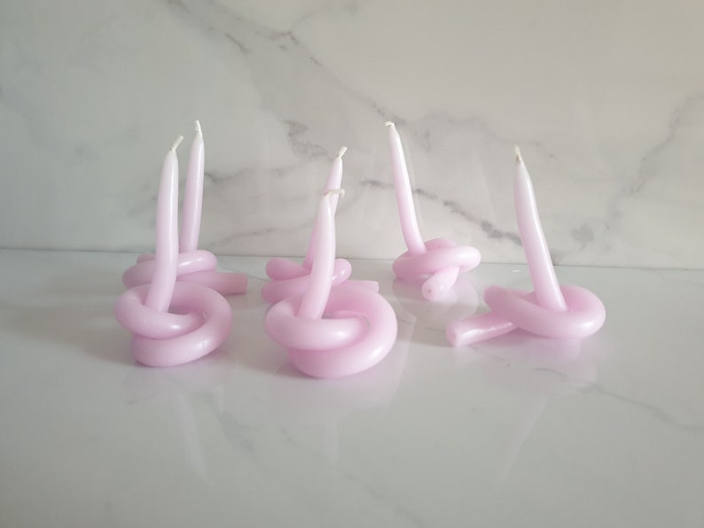 Set of 2 tiny unscented twisted lilac Candles, vegan candle, bendy candles, twisty candle, unscented candle, minimalist candle, simple decor image 9