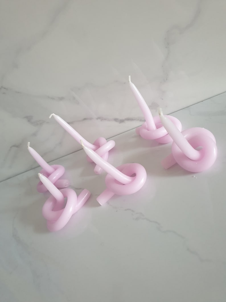 Set of 2 tiny unscented twisted lilac Candles, vegan candle, bendy candles, twisty candle, unscented candle, minimalist candle, simple decor image 2