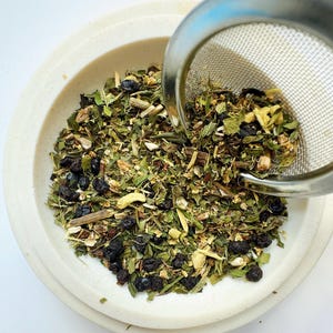 Organic Loose Leaf Tea | Small Batch Herbal Tea Blend | Handcrafted Mountain Tea | Natural Mint Elderflower Tea | Caffeine Free