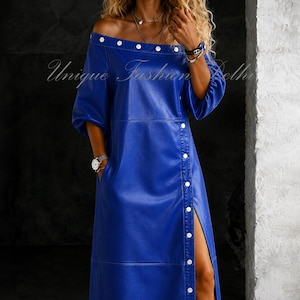 royal blue leather dress Amazon.com: Sexy Bodycon PVC Dress Latex Dress PU Patent Leather Shiny Party Dress Slim Mini Dress,Royal Blue,XXXL : Clothing, Shoes & Jewelry
