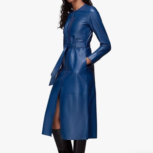 Navy Blue Lambskin Leather Dresses - Etsy