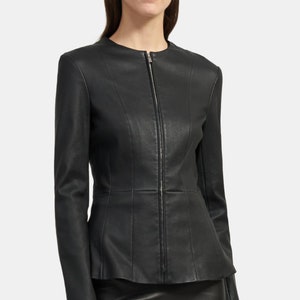 Handmade Lambskin Leather Biker Jacket: Slim Fit Vintage Style