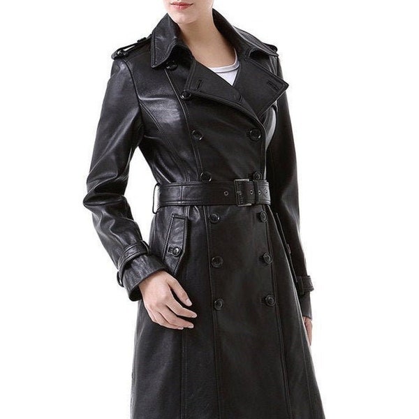 Leather Trench Coat - Etsy