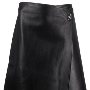Handmade Lambskin Leather Wrap Skirt: Vintage Style