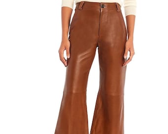 rust leather pants