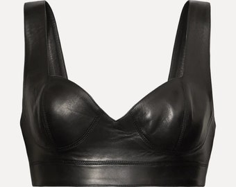 Completo reggiseno in vera pelle di agnello fatto a mano da donna, reggiseno in vera pelle, reggiseno in vera pelle vintage, reggiseno in vera pelle, top reggiseno Coset