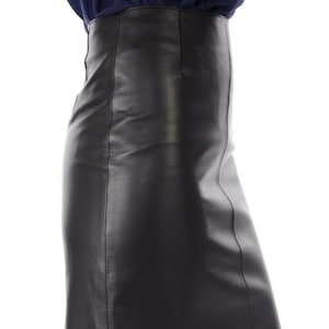 Handmade Women's genuine Lambskin leather party wear knee black skirt Outfit Leather skirt vintage beautiful skirt Genuine leather skirt