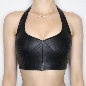 Handmade women&#39;s genuine lambskin leather bralette outfit leather bralette vintage coset bra tops, all types items customized accepted i did