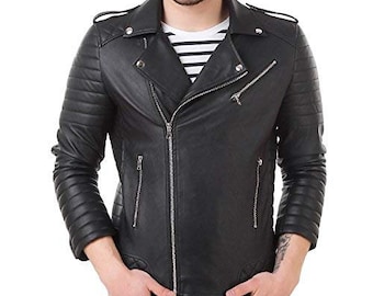 handmade women's Genuine Lambskin Leather Biker Jacket Slim-fit, Long Sleeves Beautiful jacket, We make according to buyer's measurements.