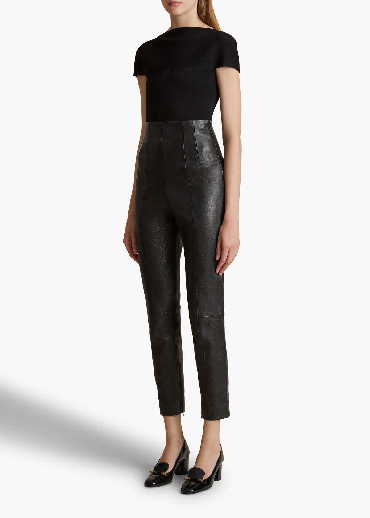 faux leather cigarette trousers Leather Cigarette Pants