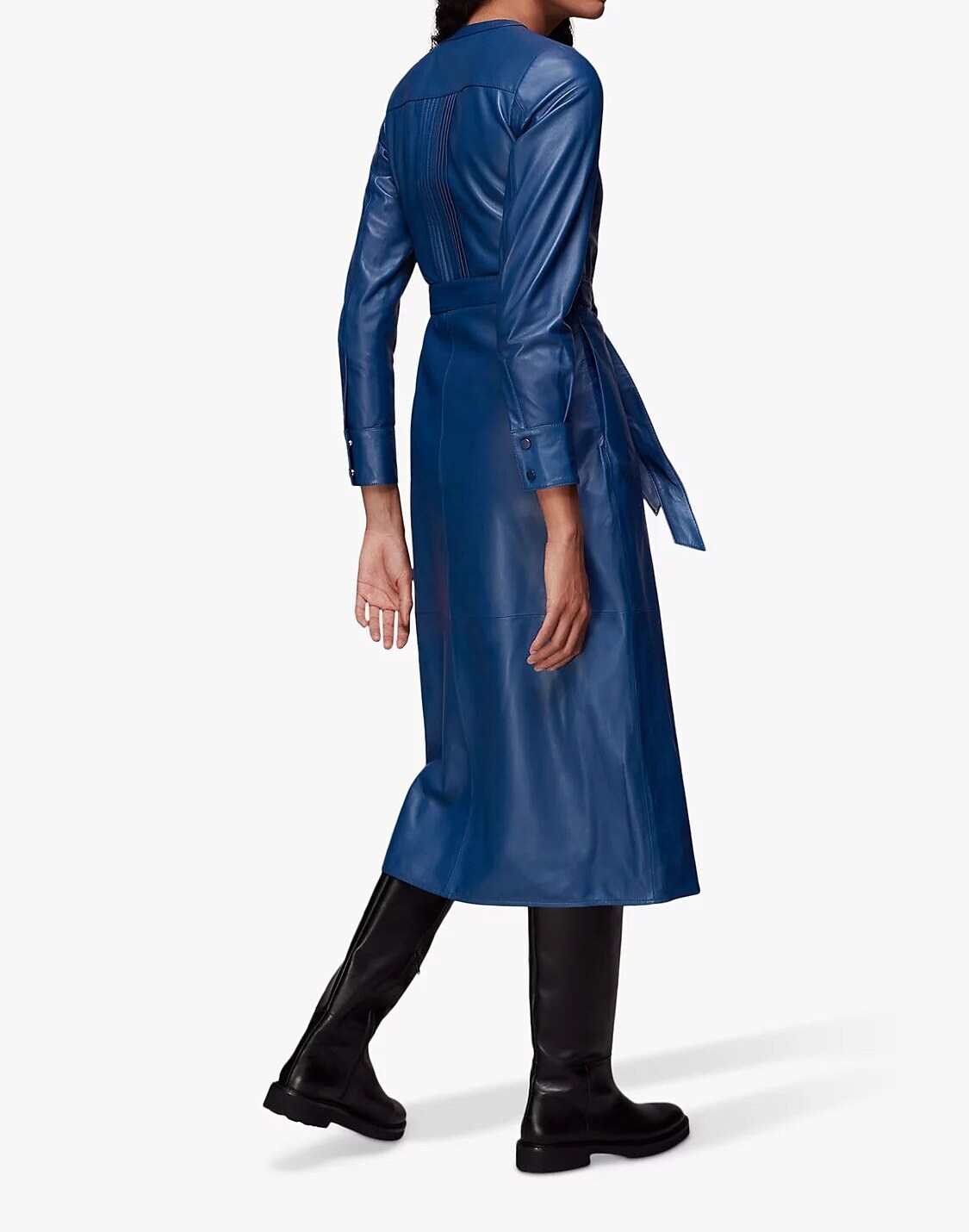 blue leather dress Intuition Strapless Faux Leather Dress Blue main image 1