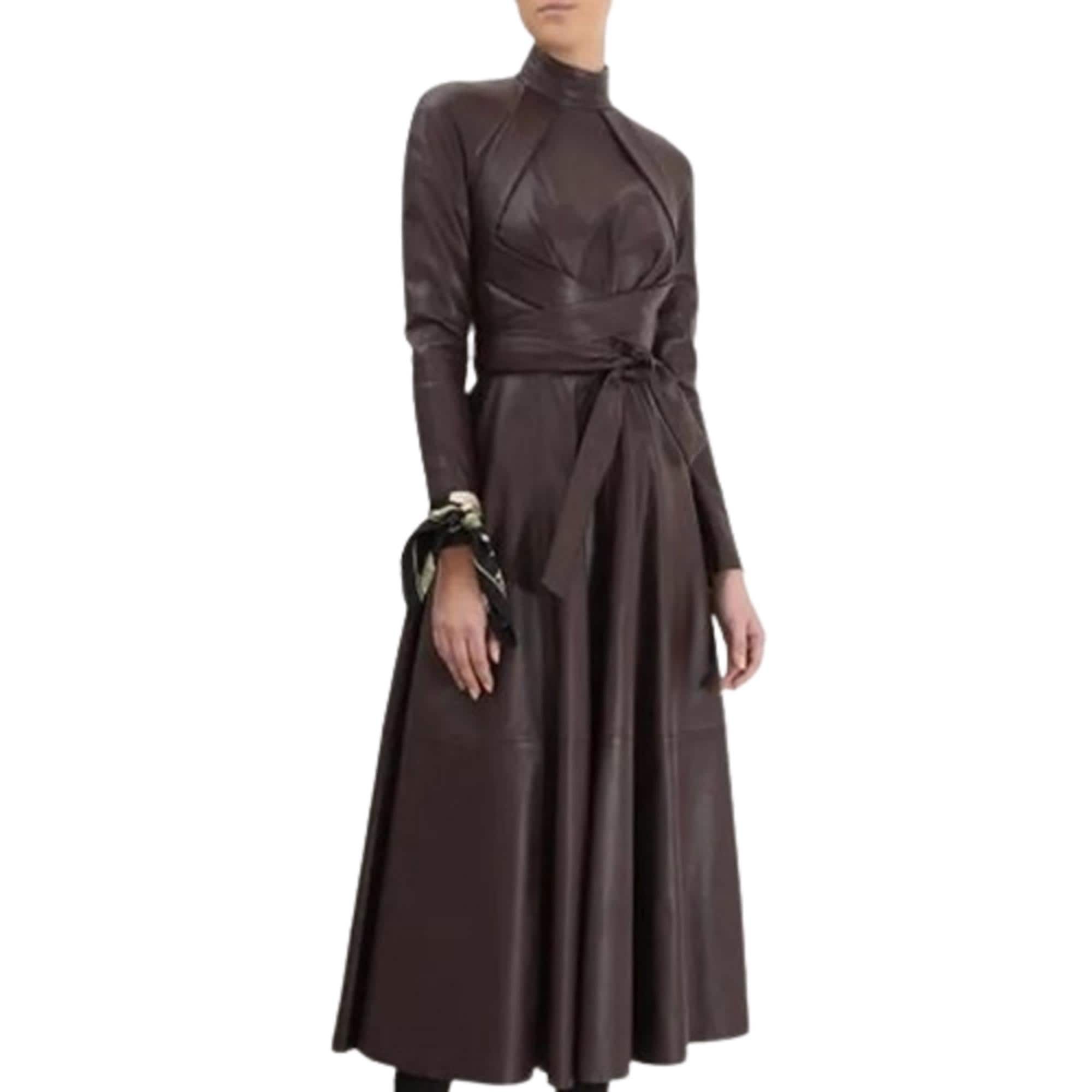 Leather Turtleneck Dress - Etsy Leather Turtleneck Dress - Etsy