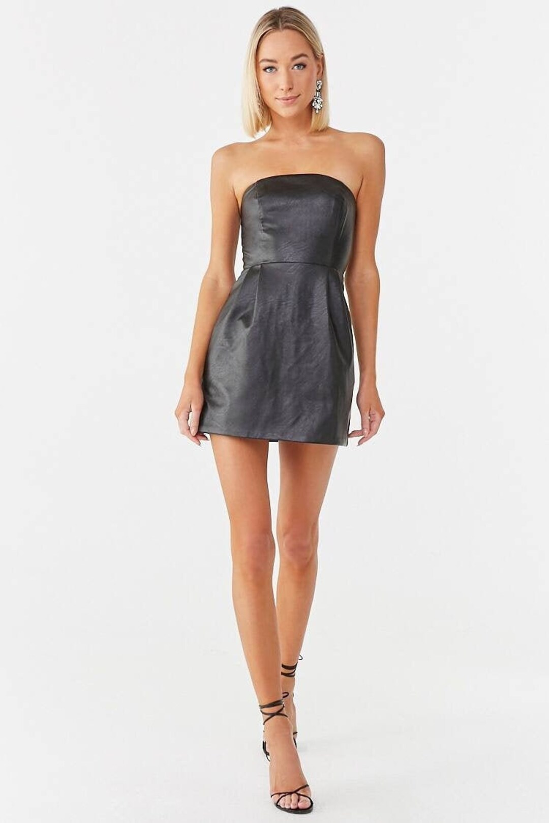 Lambskin Leather Mini Dress, Off-the-shoulder Tube Dress - Etsy Lambskin Leather Mini Dress, Off-the-shoulder Tube Dress - Etsy