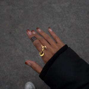 Adjustable Stainless Steel Ring: Persian Calligraphy 'Vatan' Unisex Band