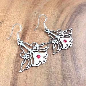 925 sterling handmade earrings,unique persian calligraphy earrings, cute earrings, jewelry for wife, unique jewelry for mother,gift for her.