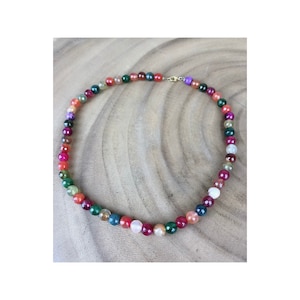 Jade beaded Necklace, women’s multicolor beaded necklace, unique handmade Jade necklace for her, necklace for mother’s  day, birthday,norooz
