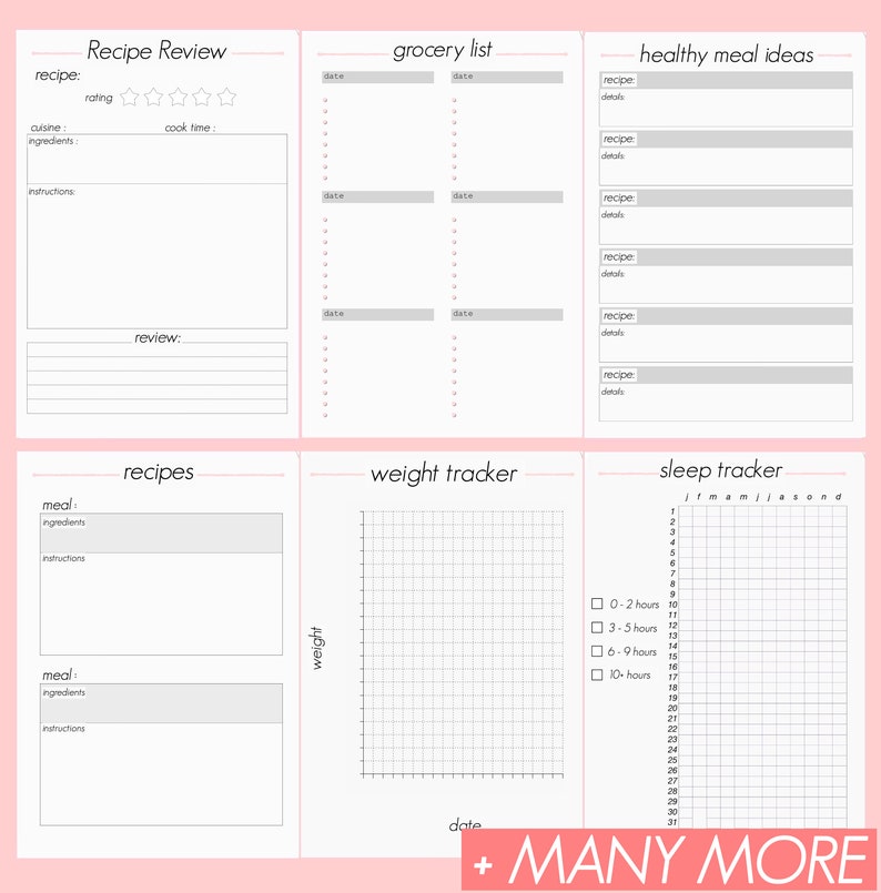 Digital Fitness Planner Digital Workout Planner Planner for Etsy