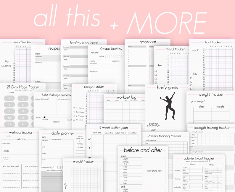 Digital Fitness Planner Digital Workout Planner Planner for Etsy UK