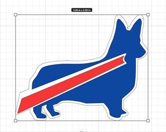 Buffalo Football charging Corgi Buffalo Sticker Decal (6x4)!