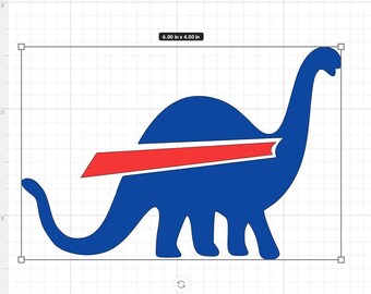 Buffalo Football Team Charging Brachiosaurus"Dinosaur" Die Cut Sticker Decal 6x4 inches!