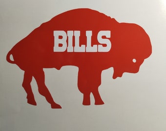 Buffalo Football Standing Buffalo Sticker Decal with diecut Bills lettering, multiple color options (4x3)!