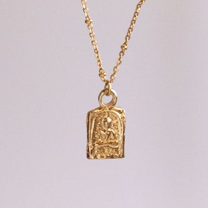 Buddha necklace, Vermeil necklace, Buddha pendant, Spiritual necklace, Yogi gift, Pendant necklace